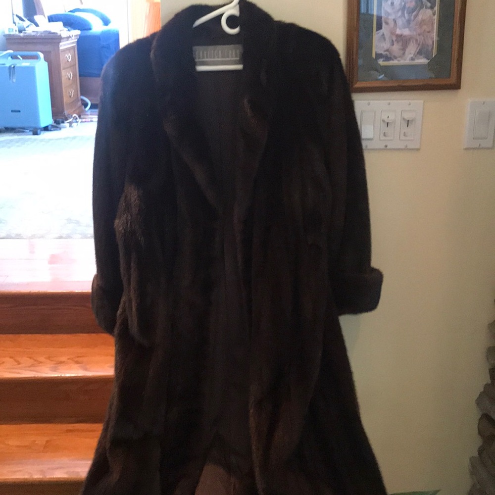 Full length dark mink coat